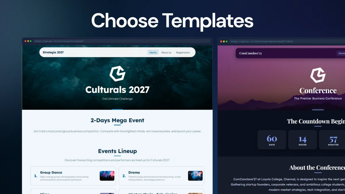 Mini Sites — templates